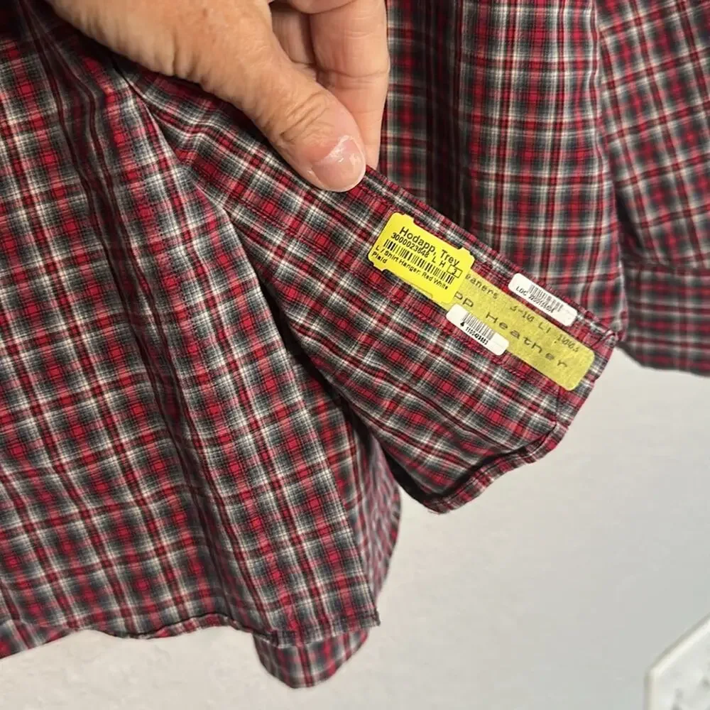 Ralph Lauren Button Up Shirt Long Sleeve Red Plaid Winter Classic Preppy Large